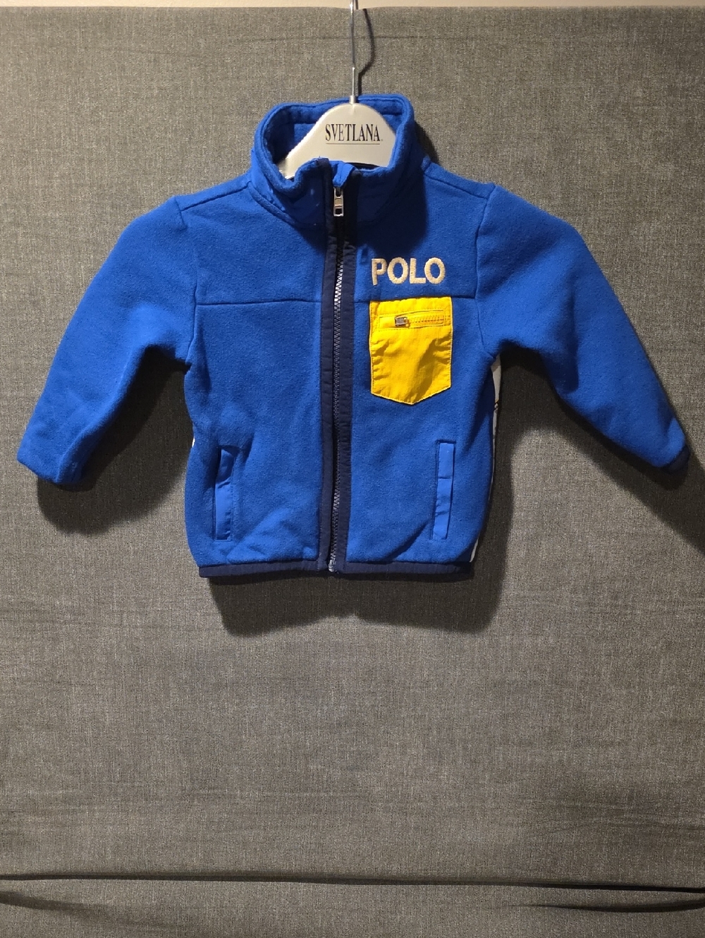 Polo by Ralph Lauren Royal Blue Fleece with Yellow Tag Detail Size 2T